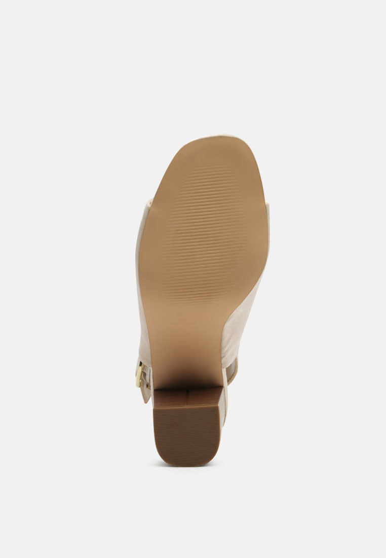 stacked block heel faux suede sandals by ruw#color_blush