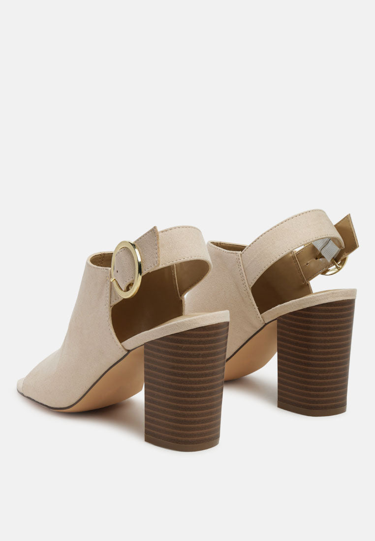 stacked block heel faux suede sandals by ruw#color_blush
