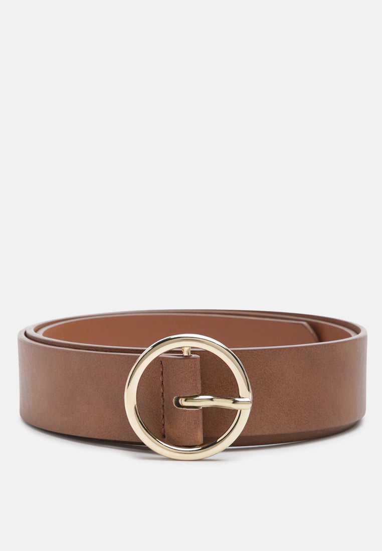roundabout runway solid casual belt#color_brown