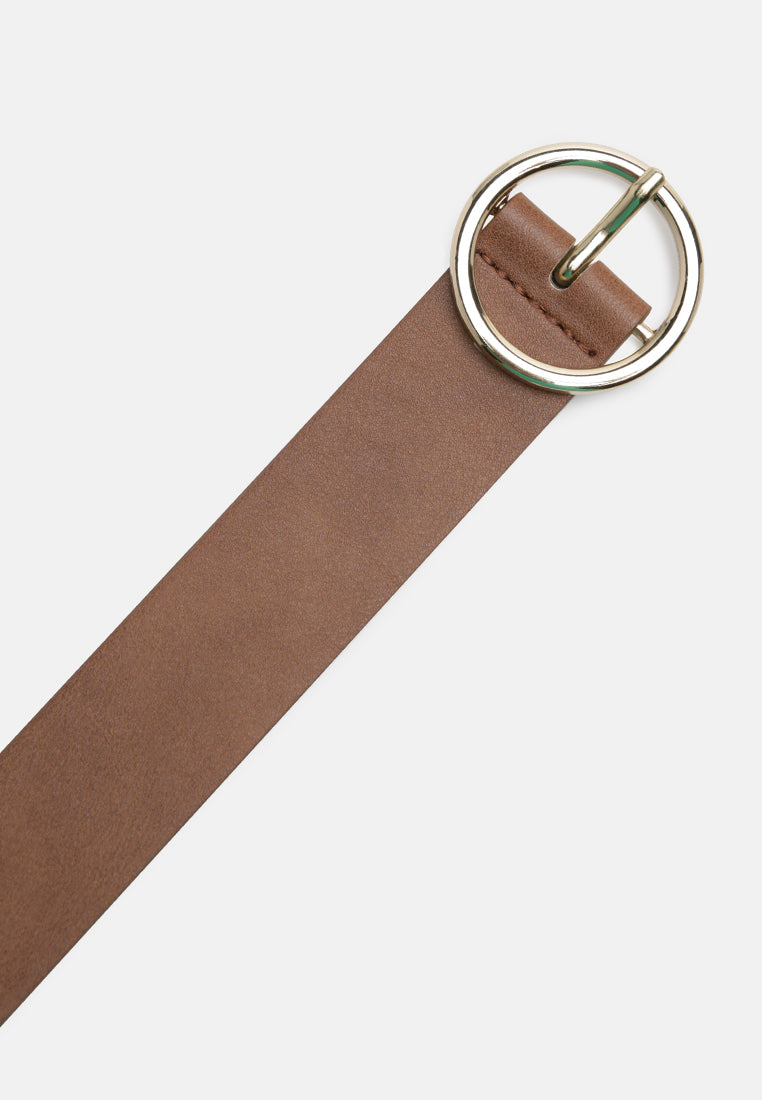 roundabout runway solid casual belt#color_brown
