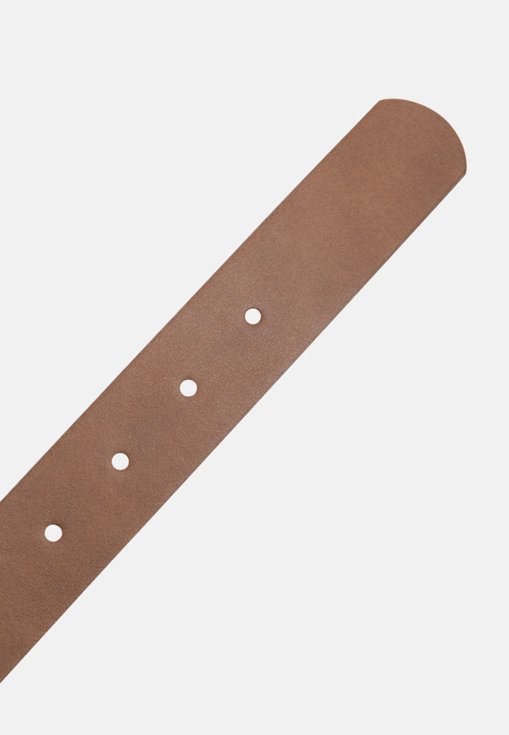 roundabout runway solid casual belt#color_brown