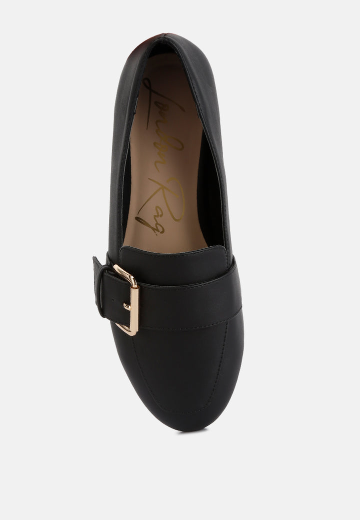 pin buckle detail loafers#color_black