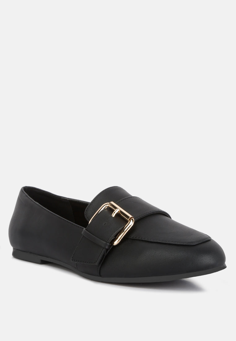 pin buckle detail loafers#color_black