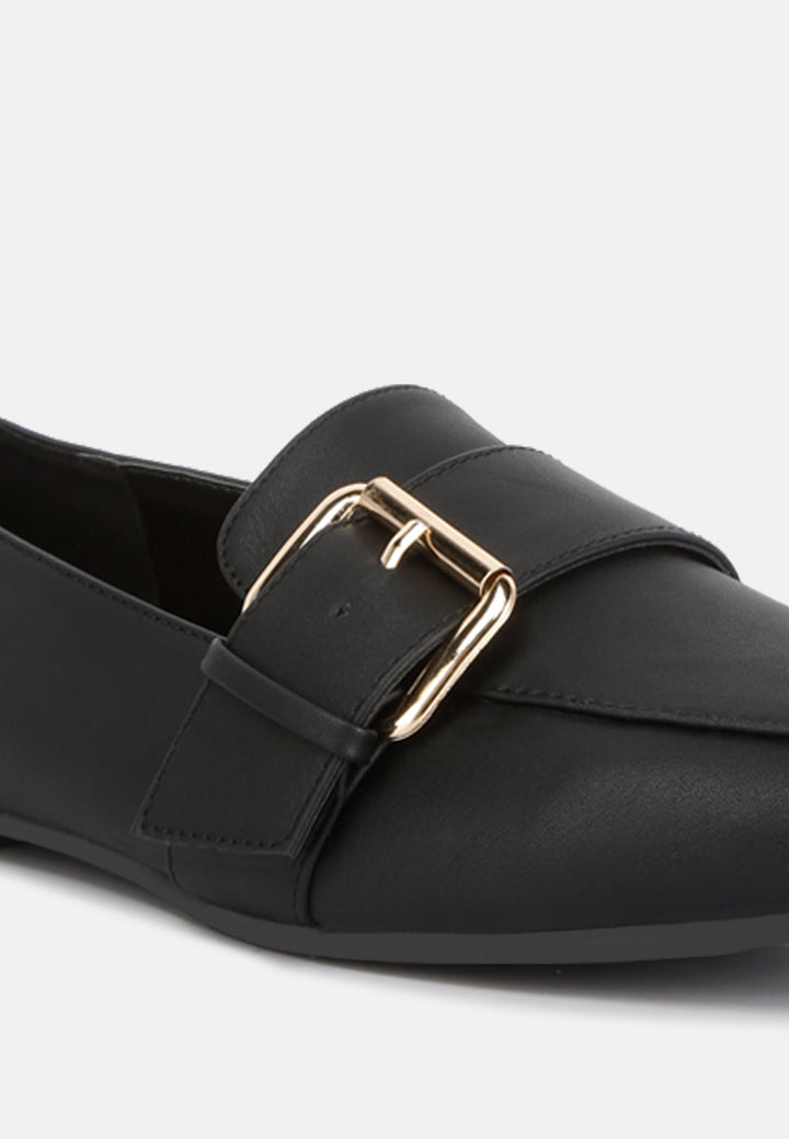 pin buckle detail loafers#color_black