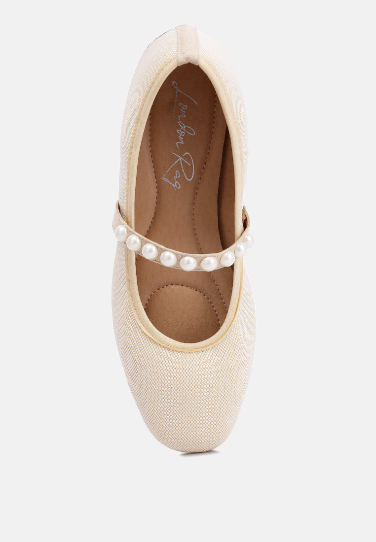 sassie pearl embellished ballerina flats#color_beige