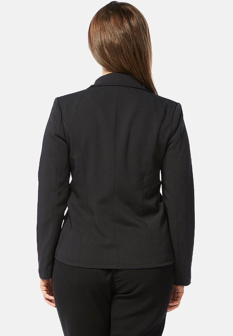 semi casual work blazer#color_black
