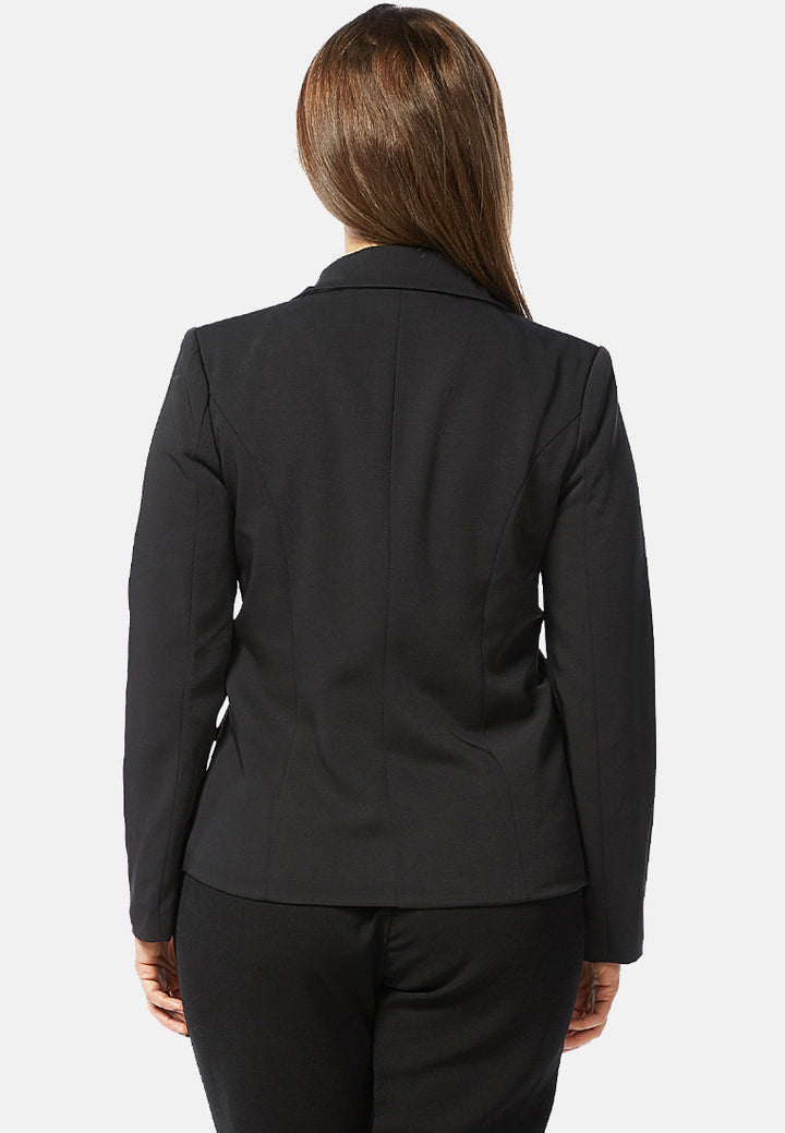 semi casual work blazer#color_black