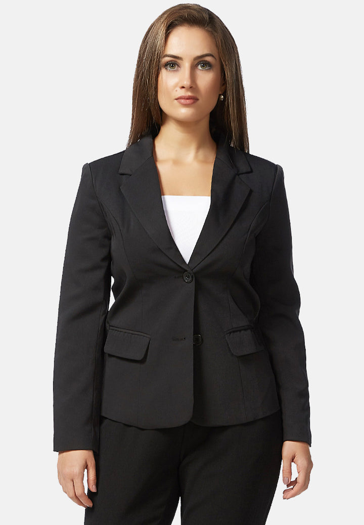 semi casual work blazer#color_black