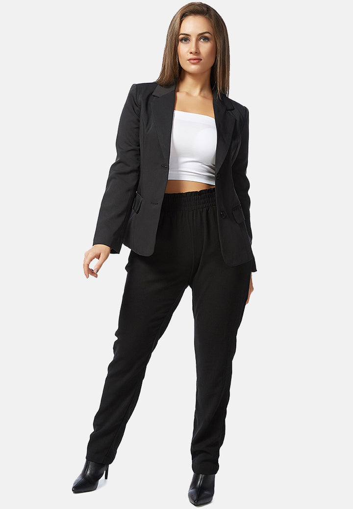 semi casual work blazer#color_black