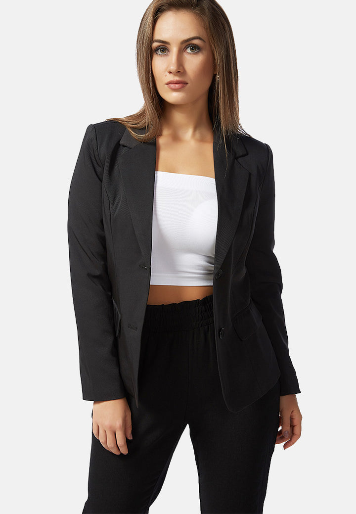 semi casual work blazer#color_black