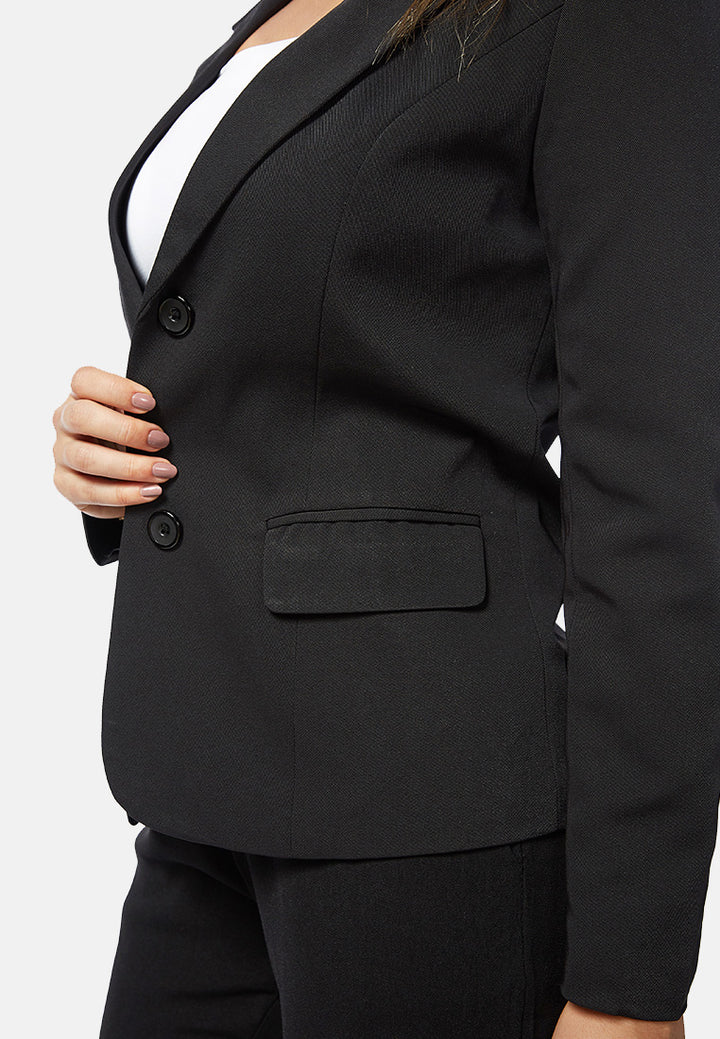 semi casual work blazer#color_black