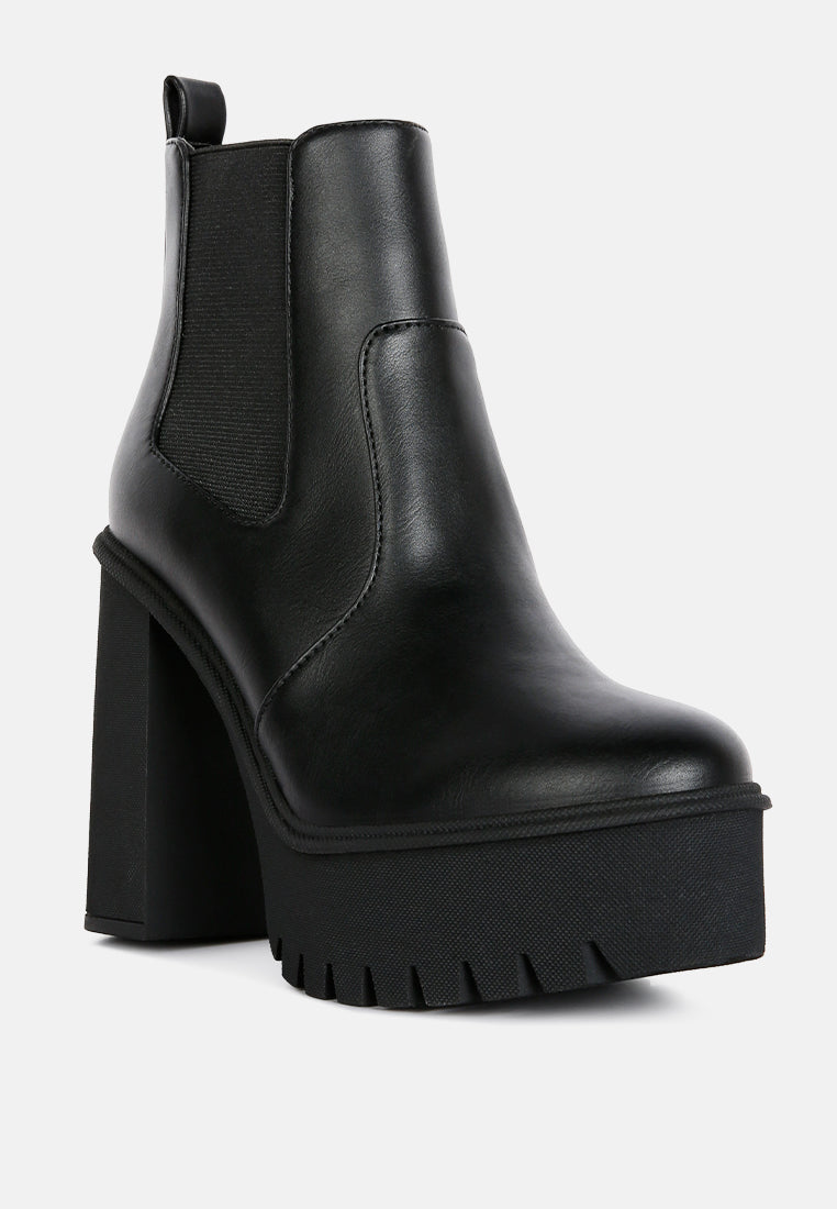 high platform block heel chelsea boots by ruw#color_black