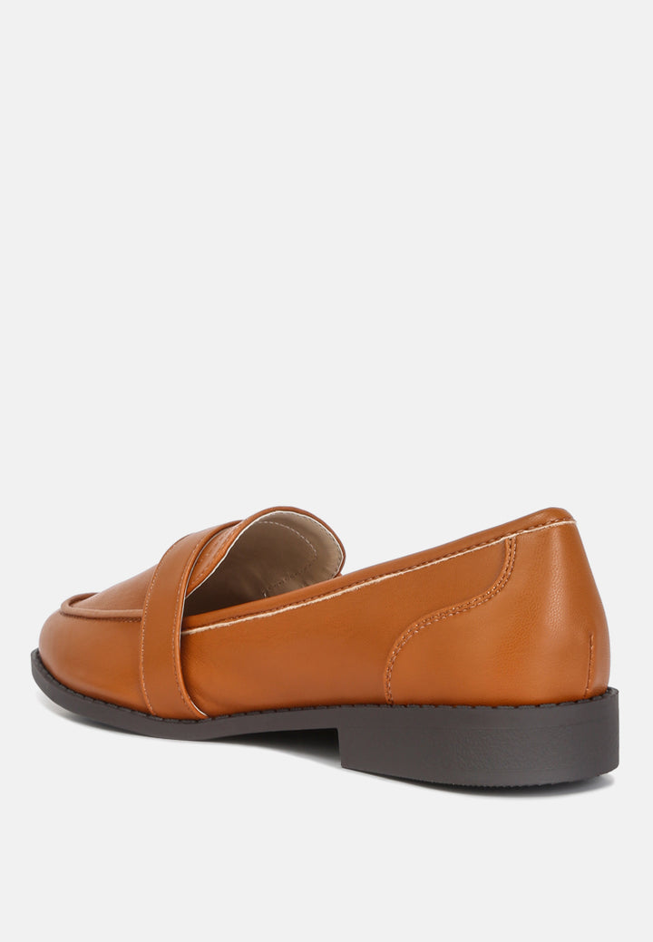 sheboss buckle detail loafers by ruw#color_tan