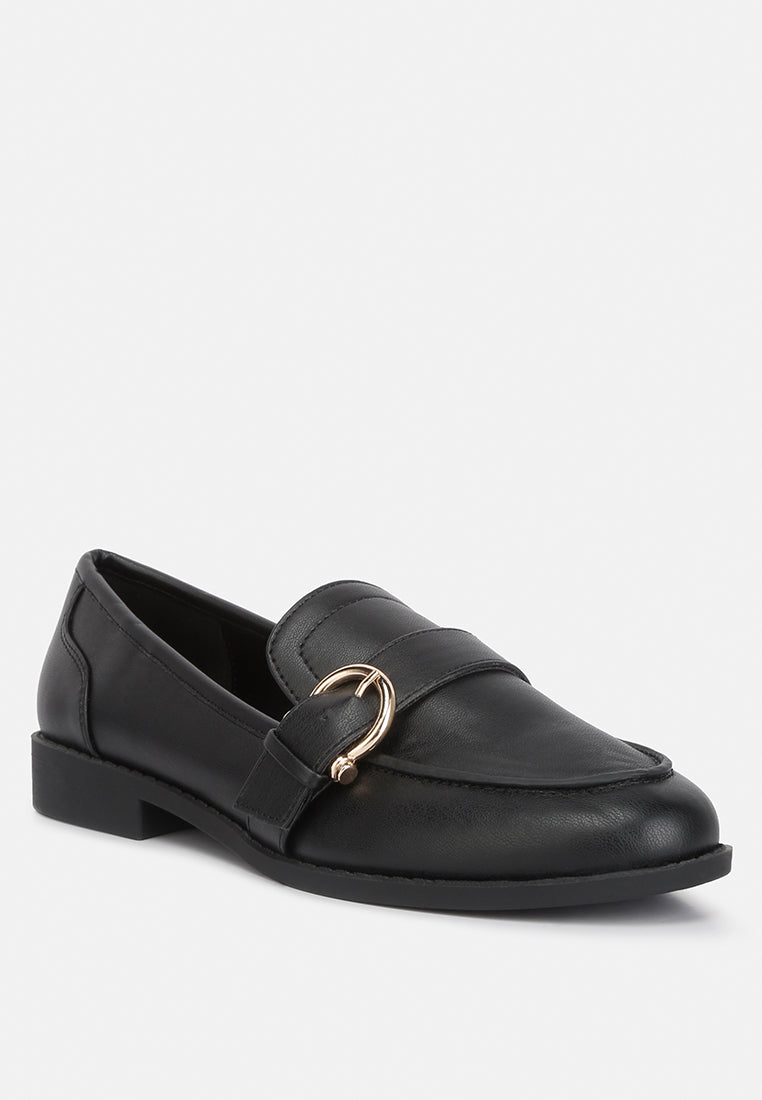 sheboss buckle detail loafers by ruw#color_black