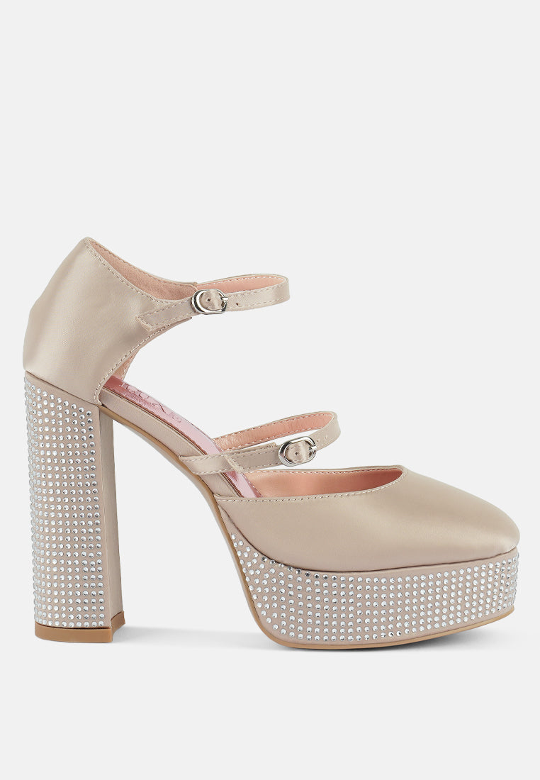 shiver rhinestones embellished platform mary jane sandals#color_beige