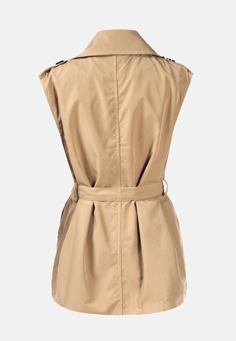 short epaulette trench coat#color_khaki