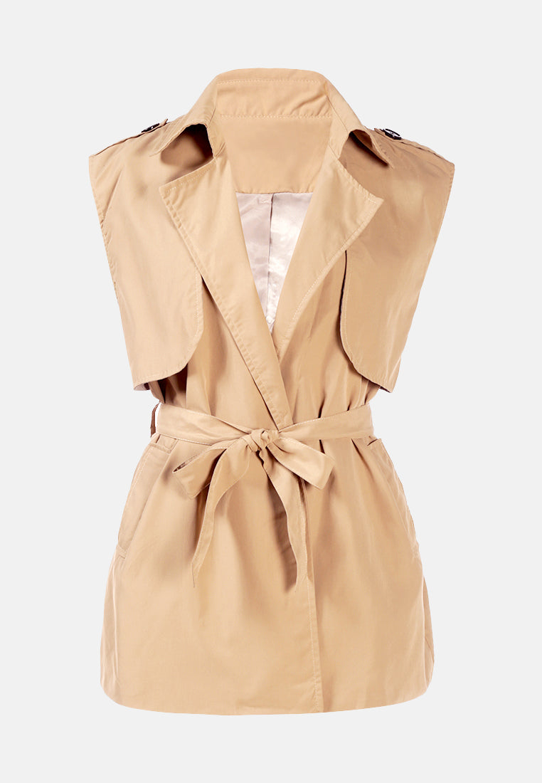 short epaulette trench coat#color_khaki