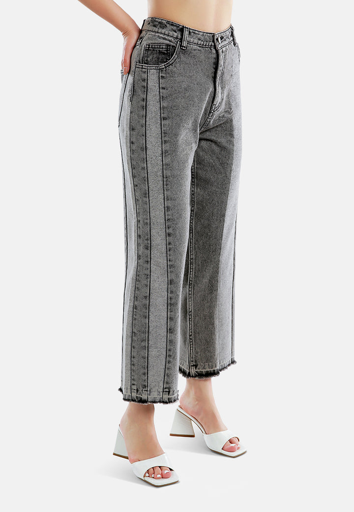 side stripe wide leg jeans#color_grey
