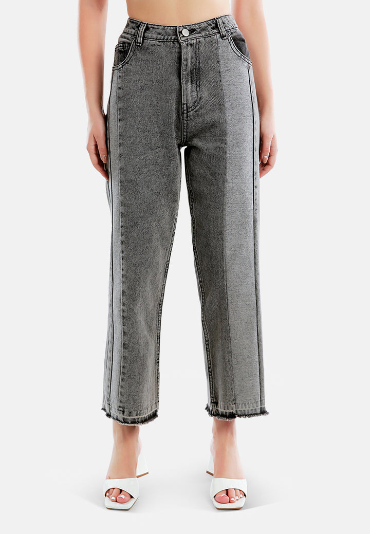 side stripe wide leg jeans#color_grey