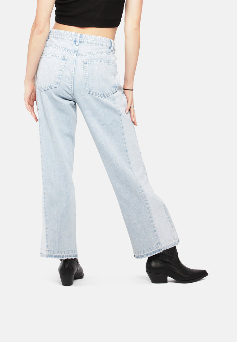 side stripe wide leg jeans#color_light-blue