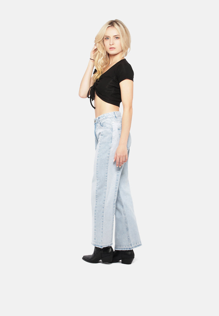 side stripe wide leg jeans#color_light-blue
