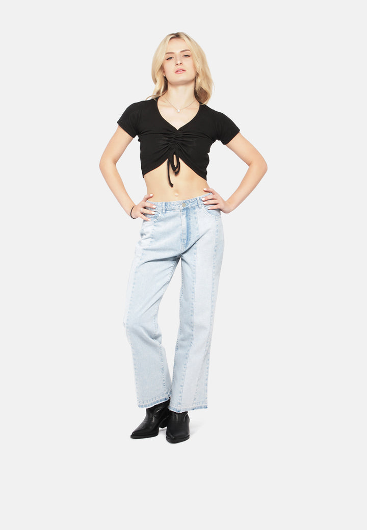 side stripe wide leg jeans#color_light-blue