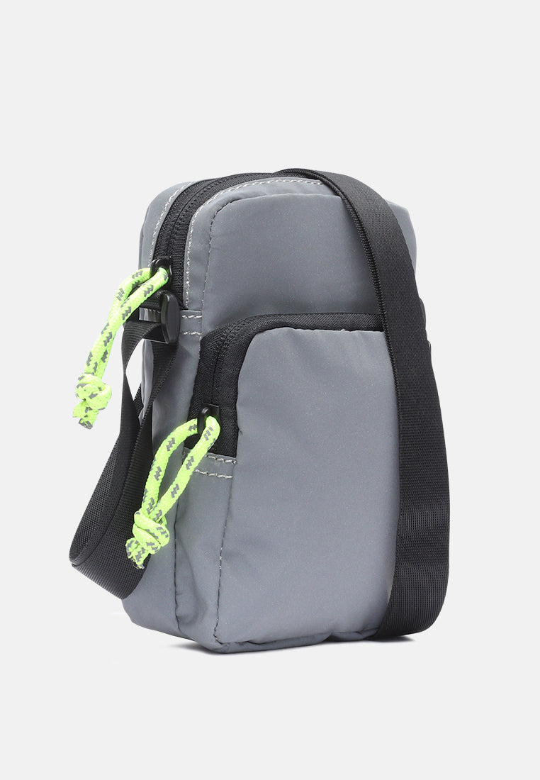 sling bag with two compartments#color_grey