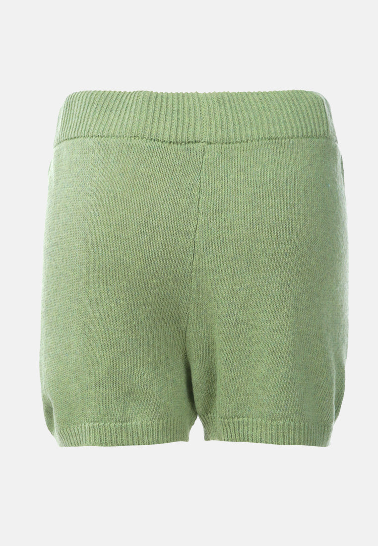 slip-into knitted shorts#color_green