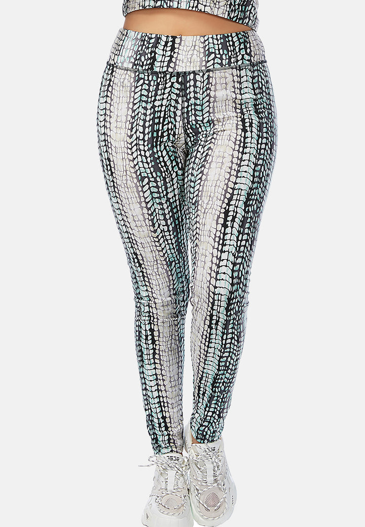 Snake Print Yoga Active Leggings#color_multi