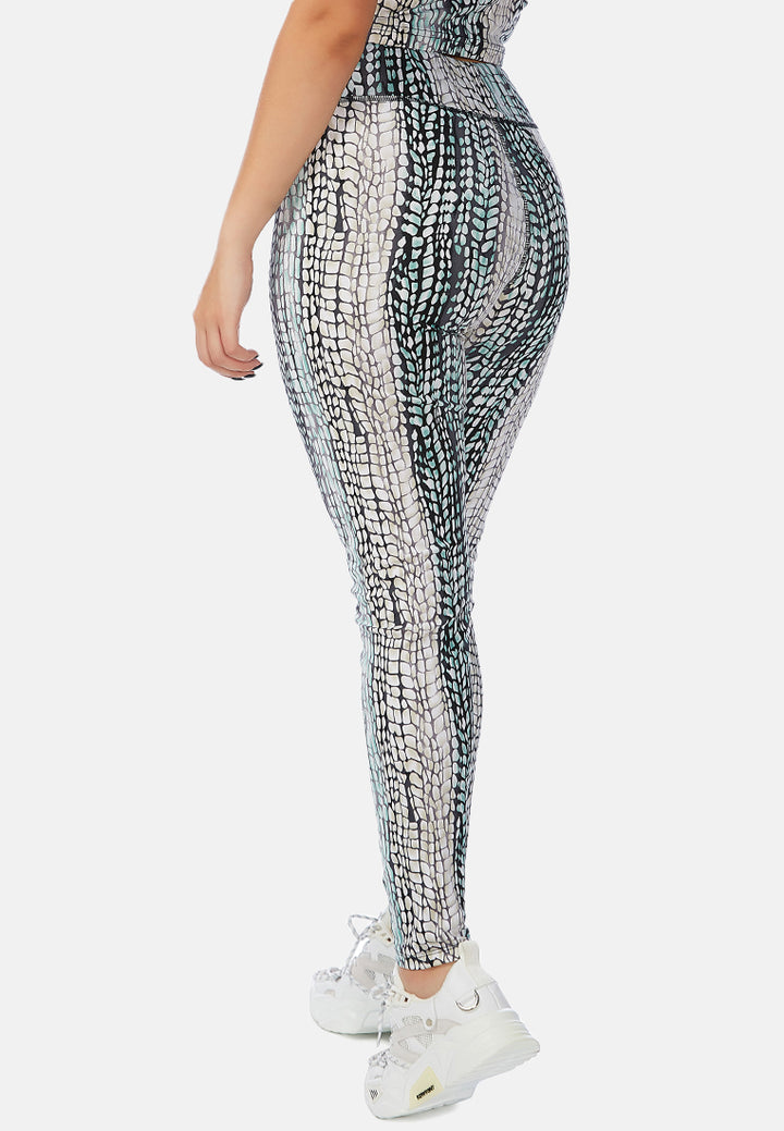 Snake Print Yoga Active Leggings#color_multi
