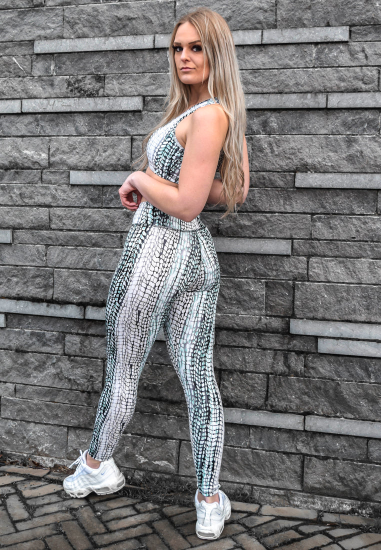 snake print yoga active leggings