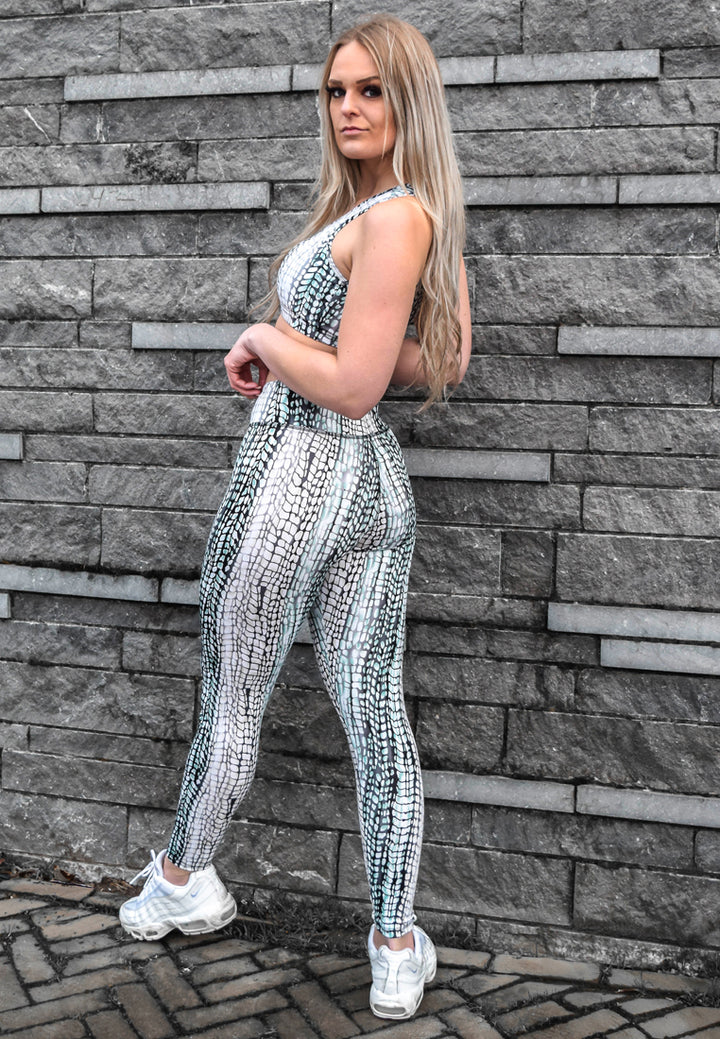 snake print yoga active leggings