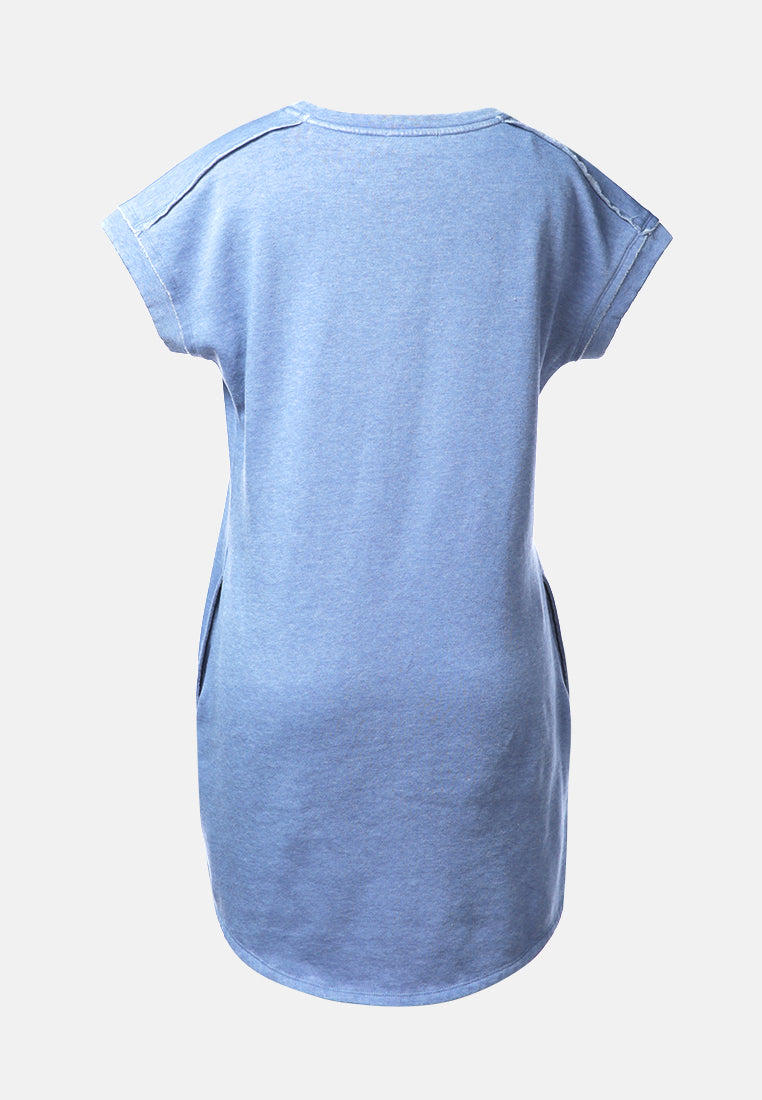 solid t-shirt dress by ruw#color_light-blue