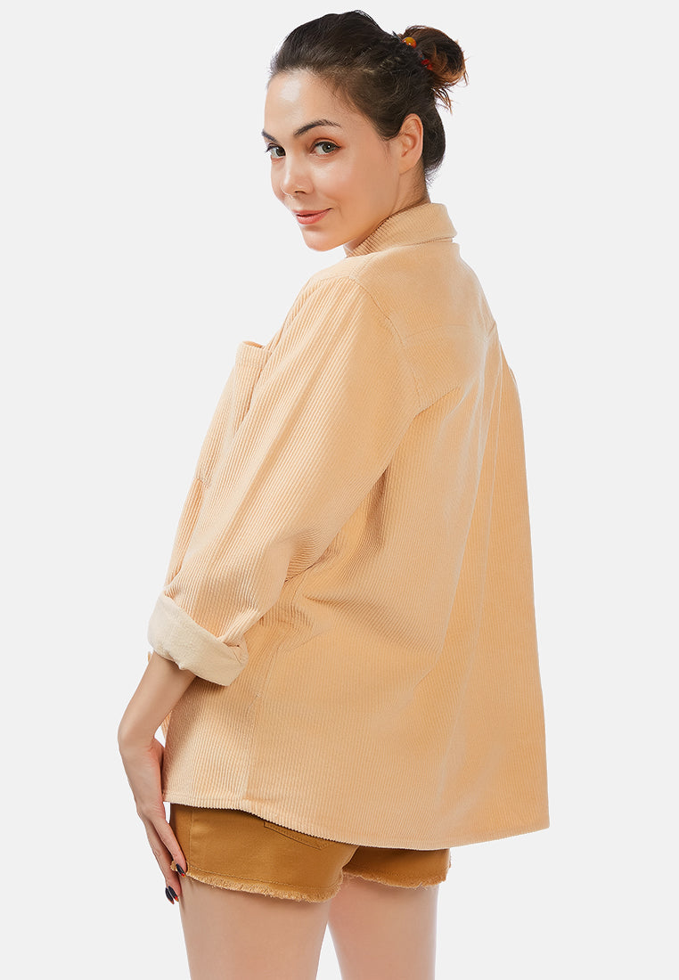 solid casual full sleeve shirt#color_peach