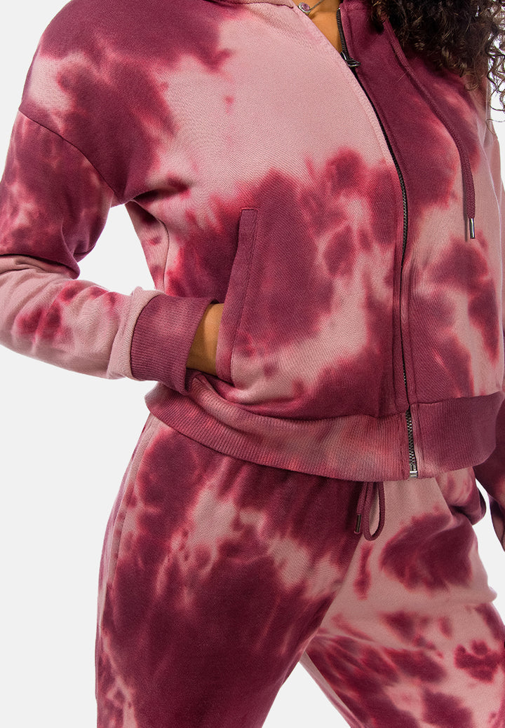 solid cropped drawstring hoodie#color_wine