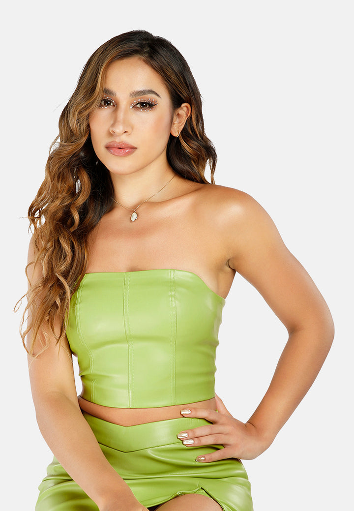 solid off-shoulder tube top#color_lime