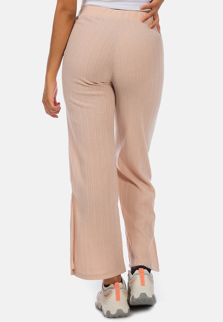 solid side slit trousers#color_beige