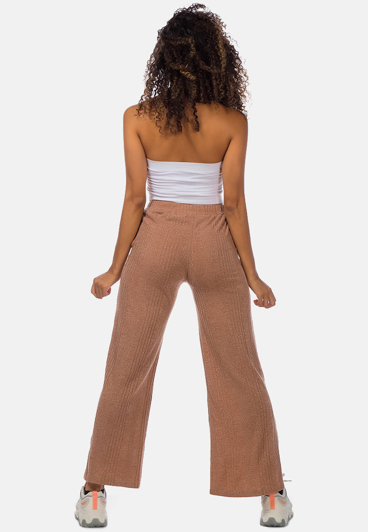 solid side slit trousers#color_mocha