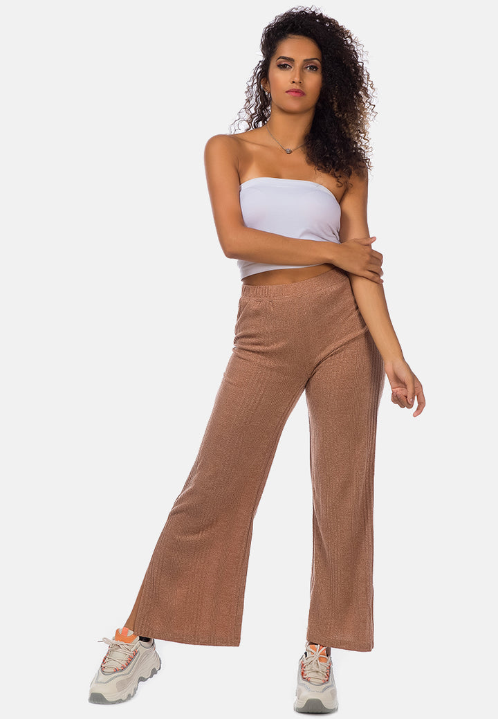 solid side slit trousers#color_mocha