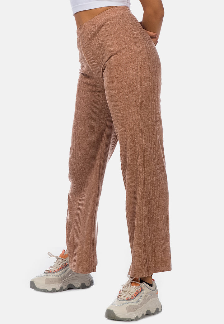 solid side slit trousers#color_mocha