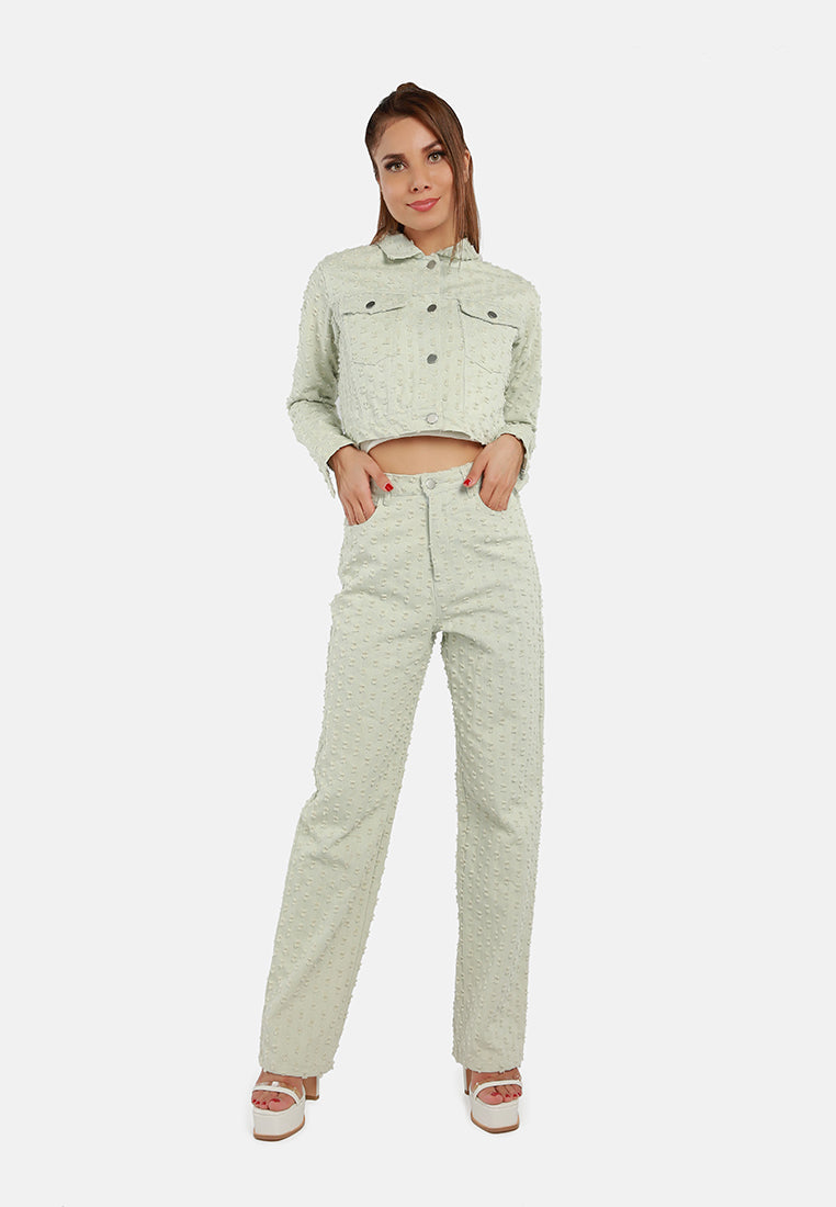 solid textured dobby crop jacket#color_sage