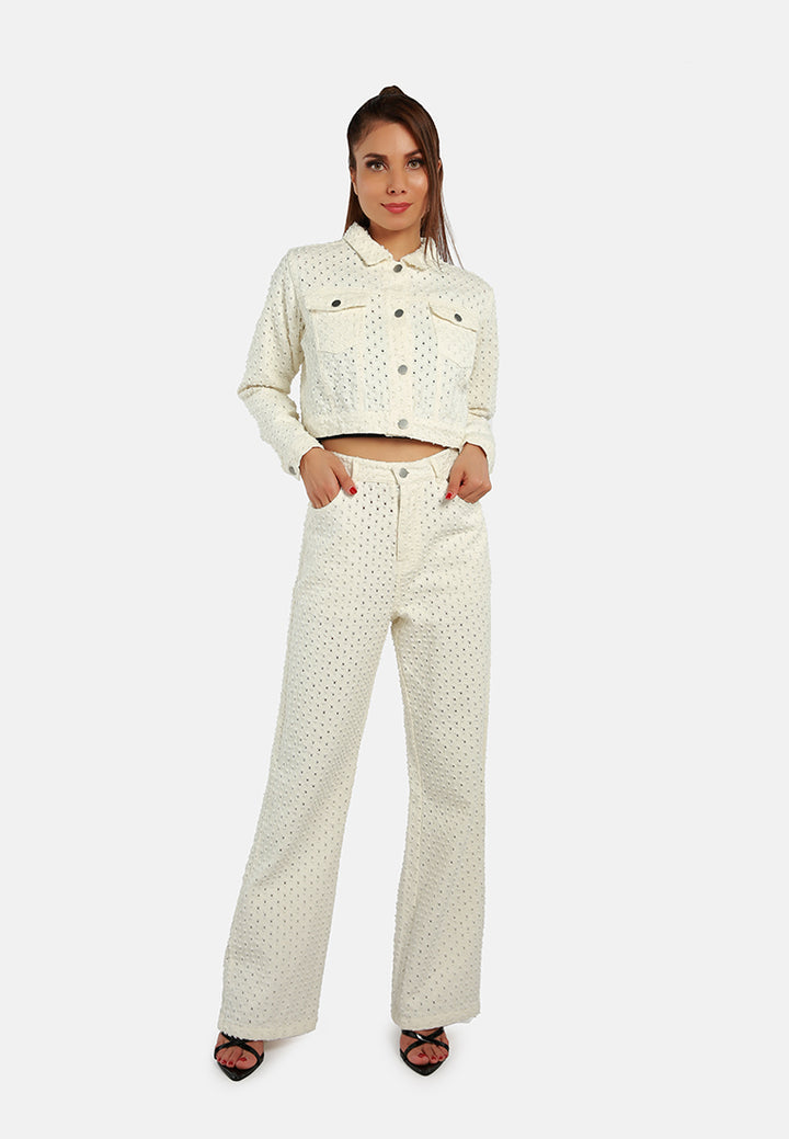solid textured dobby crop jacket#color_white