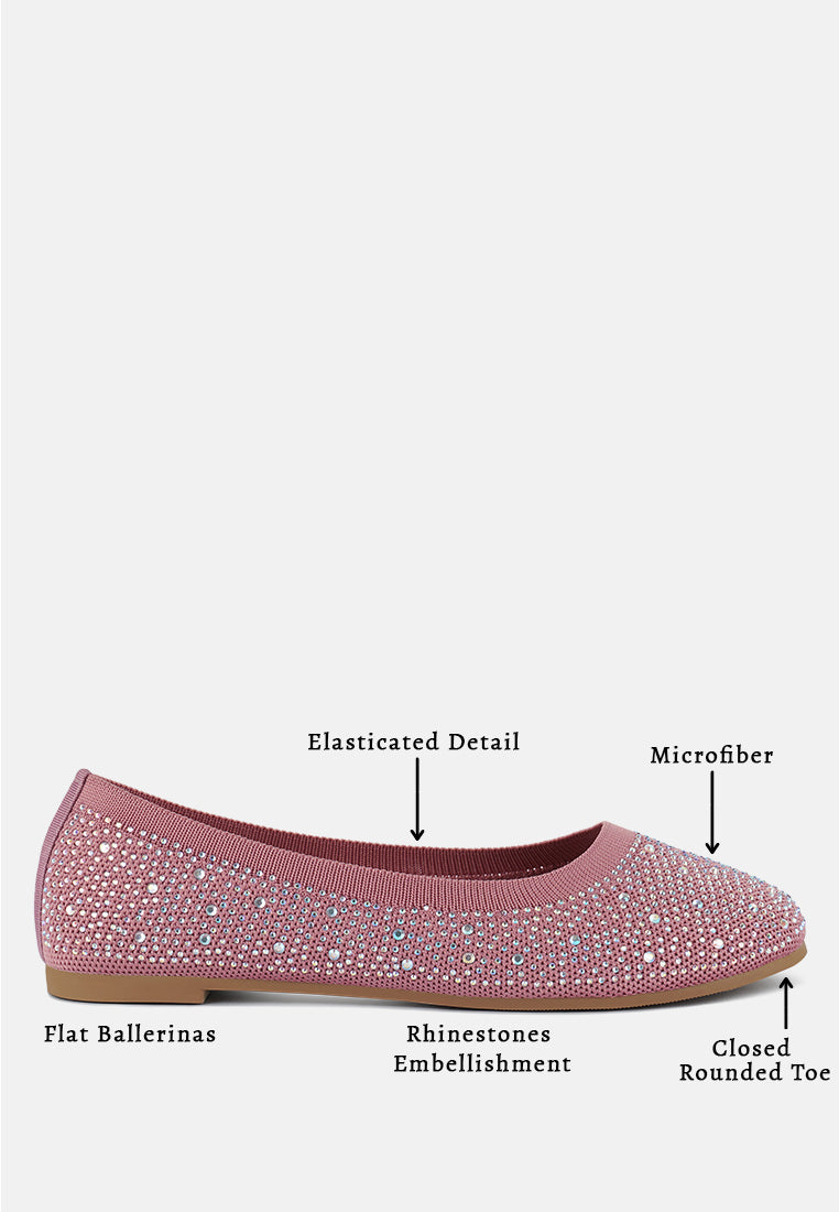 rhinestones embellished ballet flats by ruw#color_pink