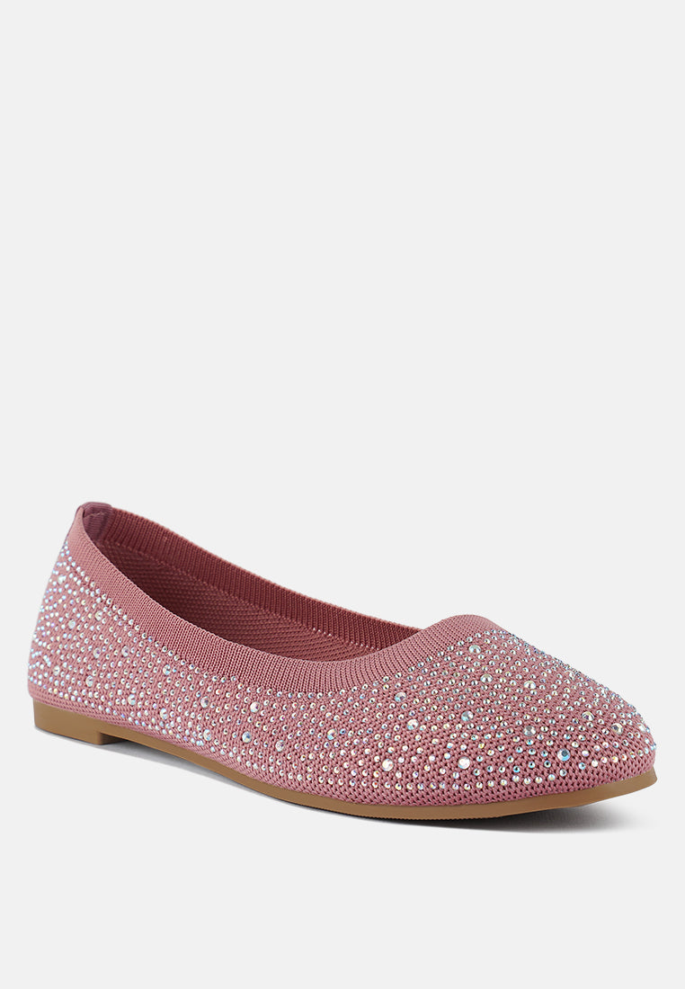 rhinestones embellished ballet flats by ruw#color_pink