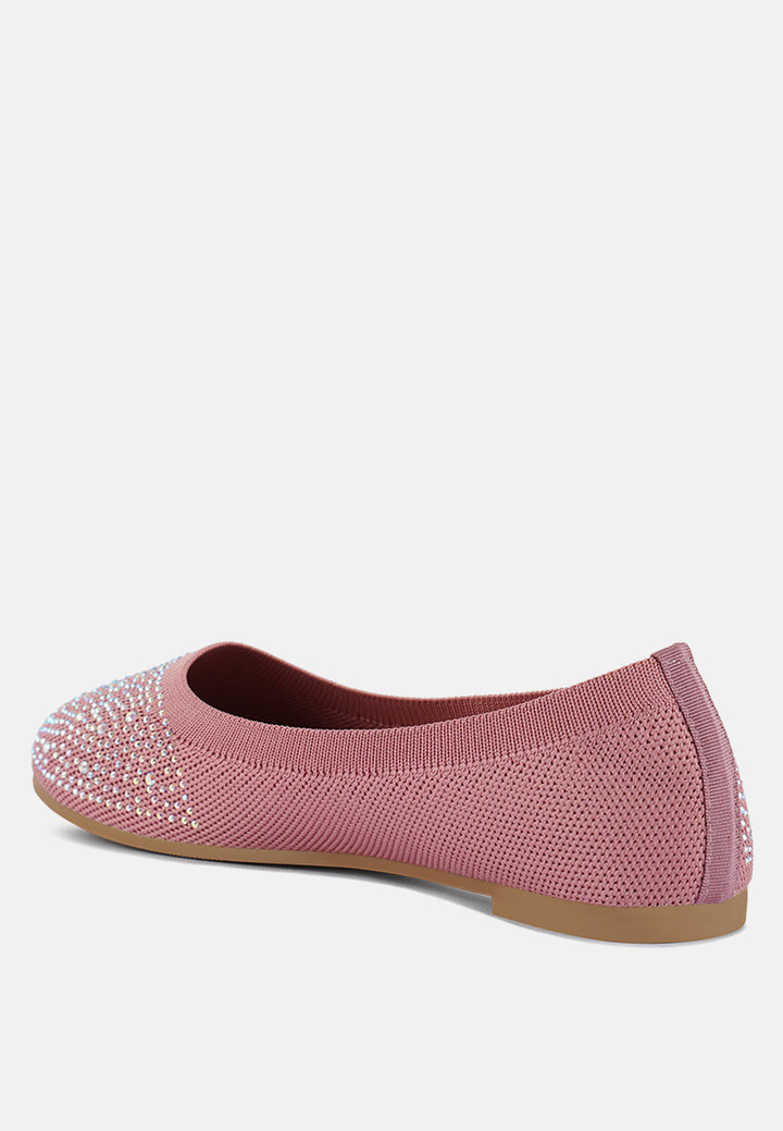 rhinestones embellished ballet flats by ruw#color_pink