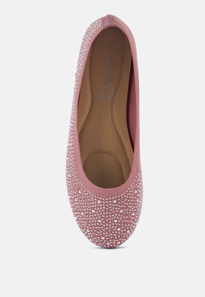 rhinestones embellished ballet flats by ruw#color_pink