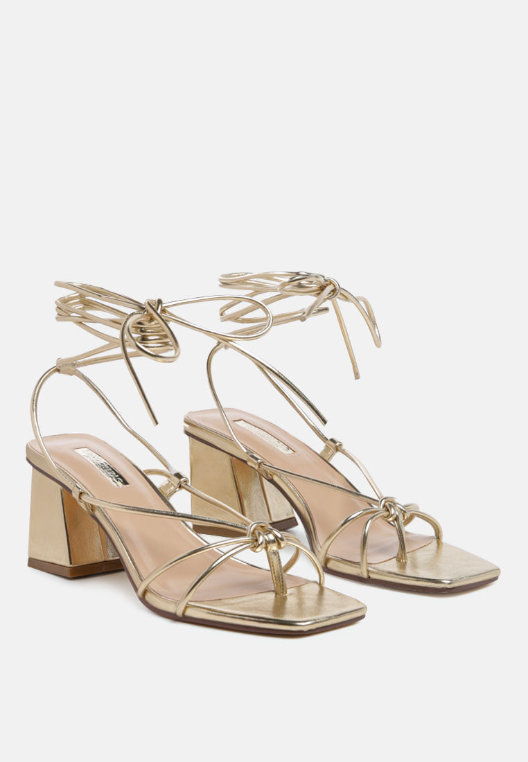 spruce tie up block heel sandals#color_gold