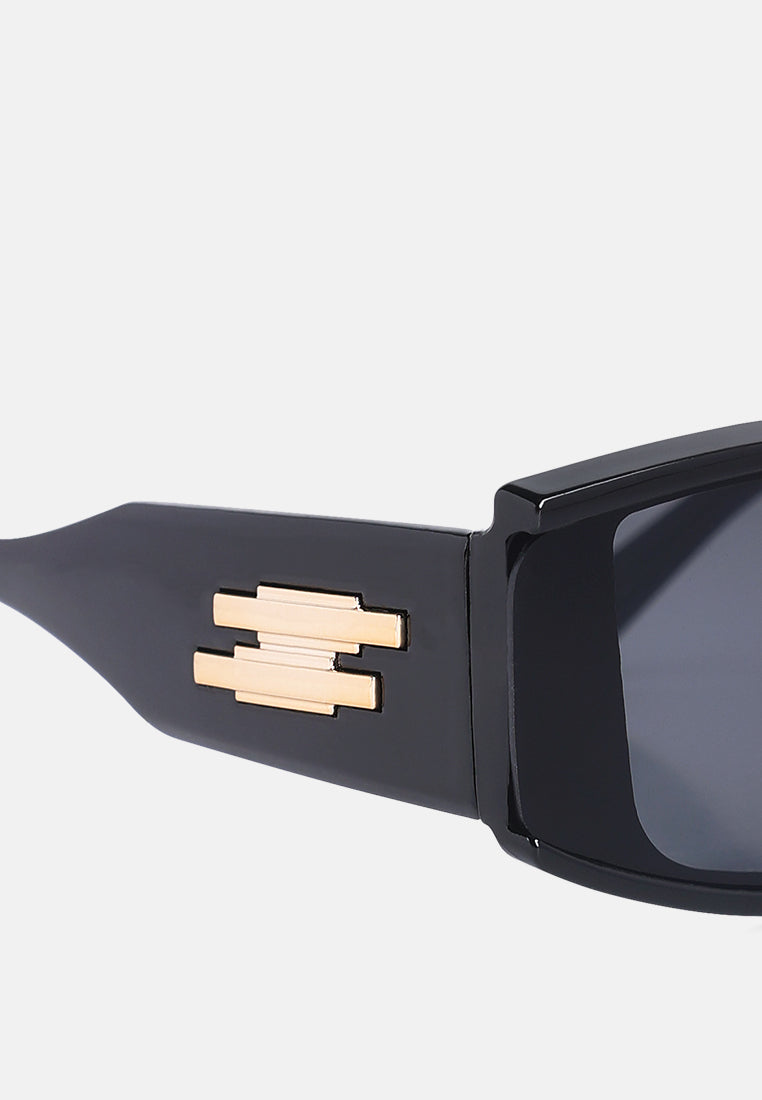 square metallic details sunglasses#color_black