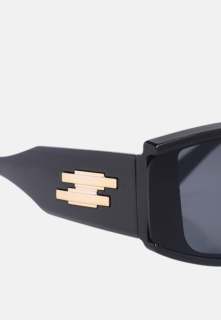 square metallic details sunglasses#color_black
