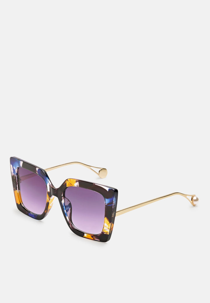 stare game square frame oversized sunglasses#color_flowers
